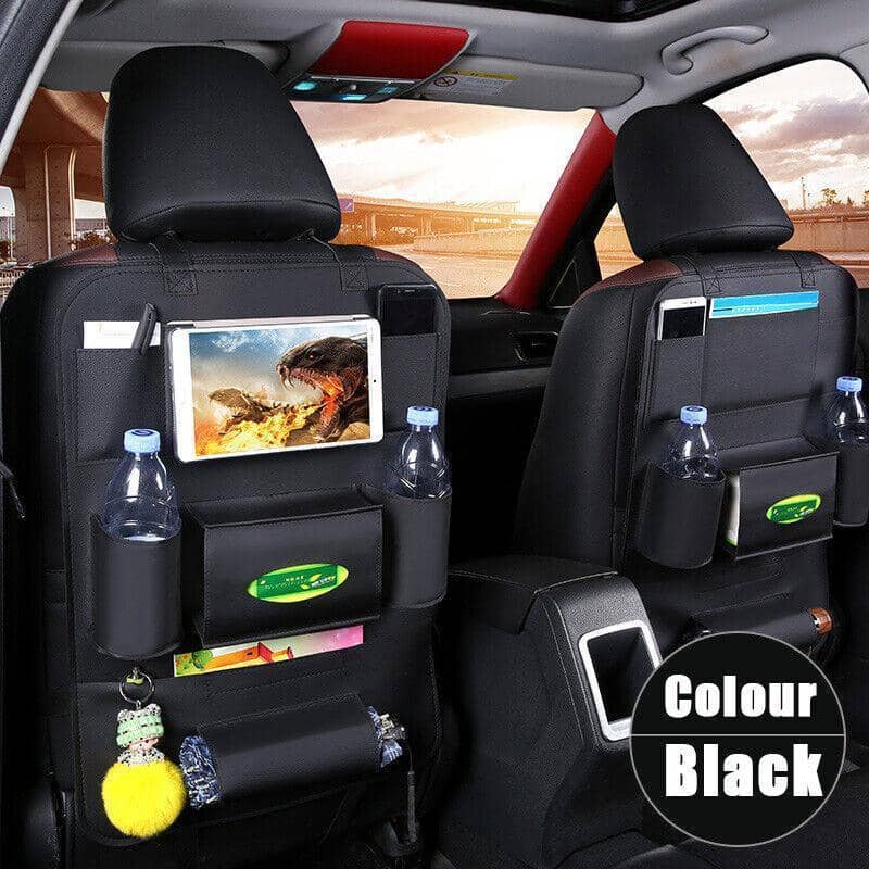 Car Seat Back Organiser, Faux Leather Storage Pockets for Travel - view 3