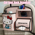 Car Seat Back Organiser with Foldable Rubbish Bin, Faux Leather - Pink