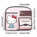 Car Seat Back Organiser with Foldable Rubbish Bin, Faux Leather - Pink - view 3