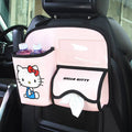 Car Seat Back Organiser with Foldable Rubbish Bin, Faux Leather - Pink - view 5