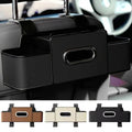 Car Seat Back Storage Box with Tissue Holder and Cup Holders - Brown - view 5