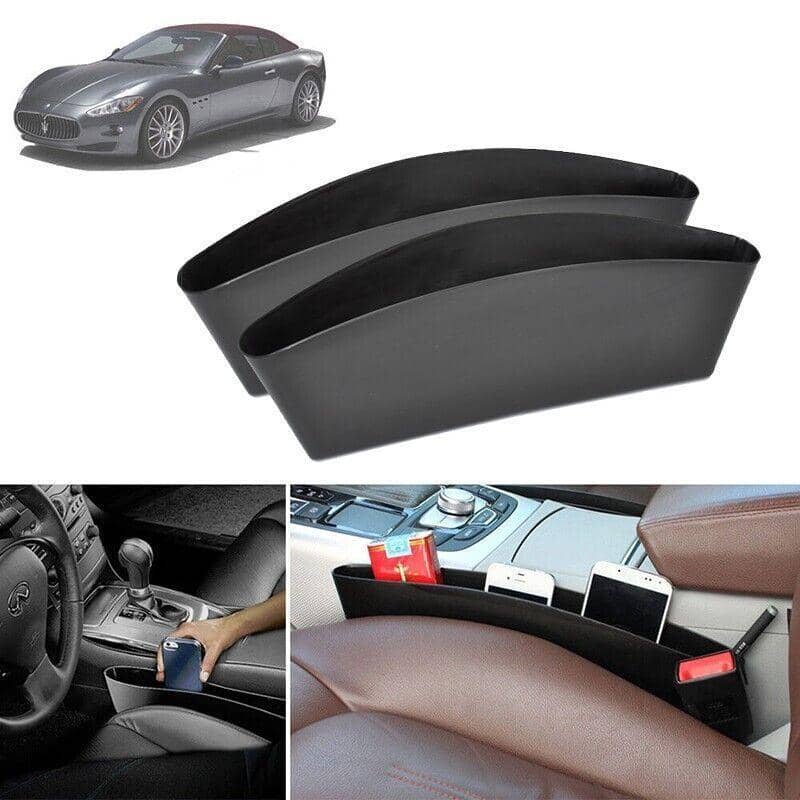 Car Seat Side Gap Organiser Storage Box for Phone and Keys, Pack of 2, Black - view 3