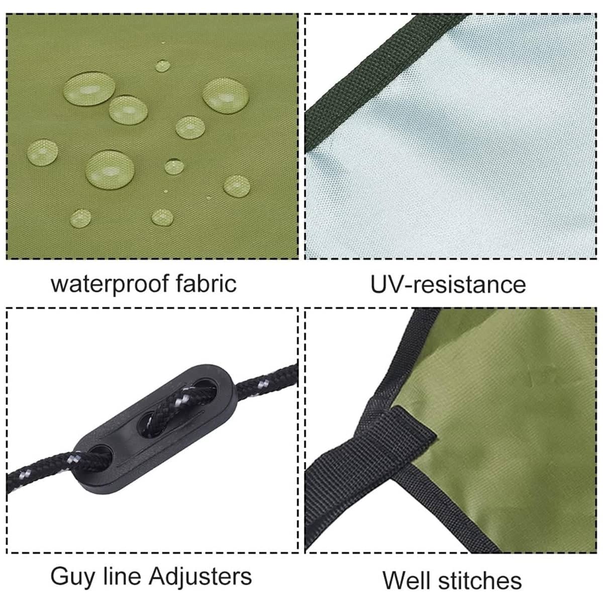 Car Side Awning Tent 300 x 200 cm, Military Green Rear Canopy Shelter for SUVs - view 4