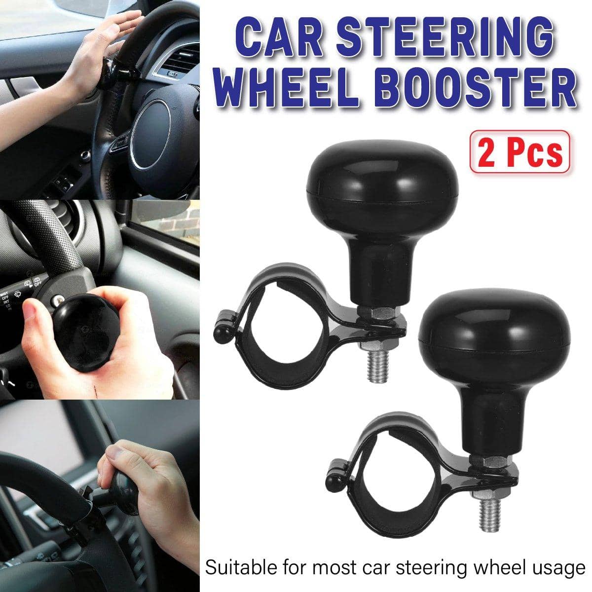 Car Steering Wheel Booster Balls One Hand Turn Aid Driving Assist, Pack of 2