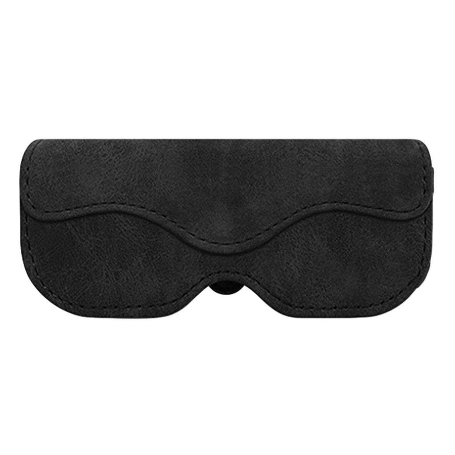 Car Sunglasses Holder, Faux Leather Sun Visor Case - Black