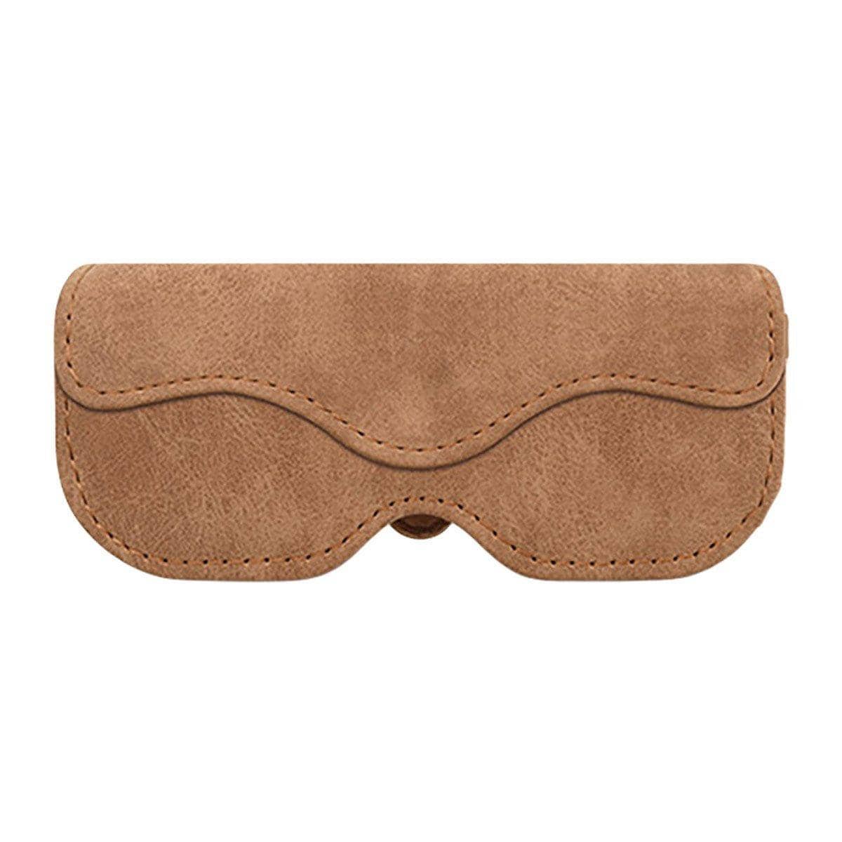 Car Sunglasses Holder, Faux Leather Sun Visor Case - Brown