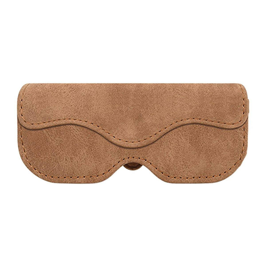 Car Sunglasses Holder, Faux Leather Sun Visor Case - Brown