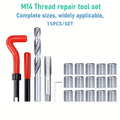 Car Thread Repair Tool Set M14 x 1.25, 15 Piece Helical Insert Installation Kit - view 5