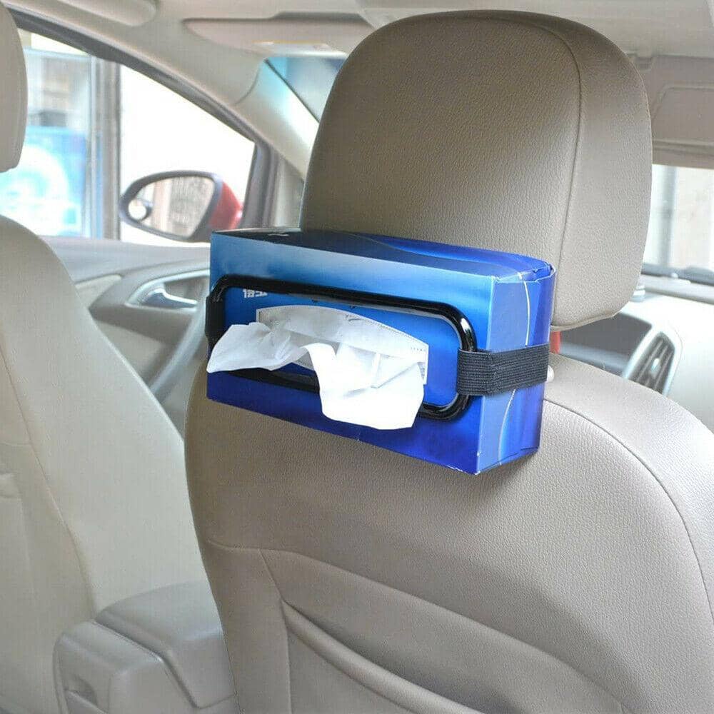 Car Tissue Box Holder for Sun Visor or Seat Back, Black - view 4