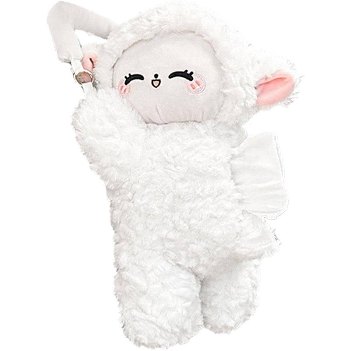 Car Tissue Box, Plush Sheep Design - Beige and White, 15 x 36 cm - view 2