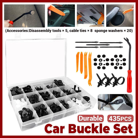 Car Trim Buckle Set 435 Piece with Removal Tools for Bumper, Fender and Panel Repair