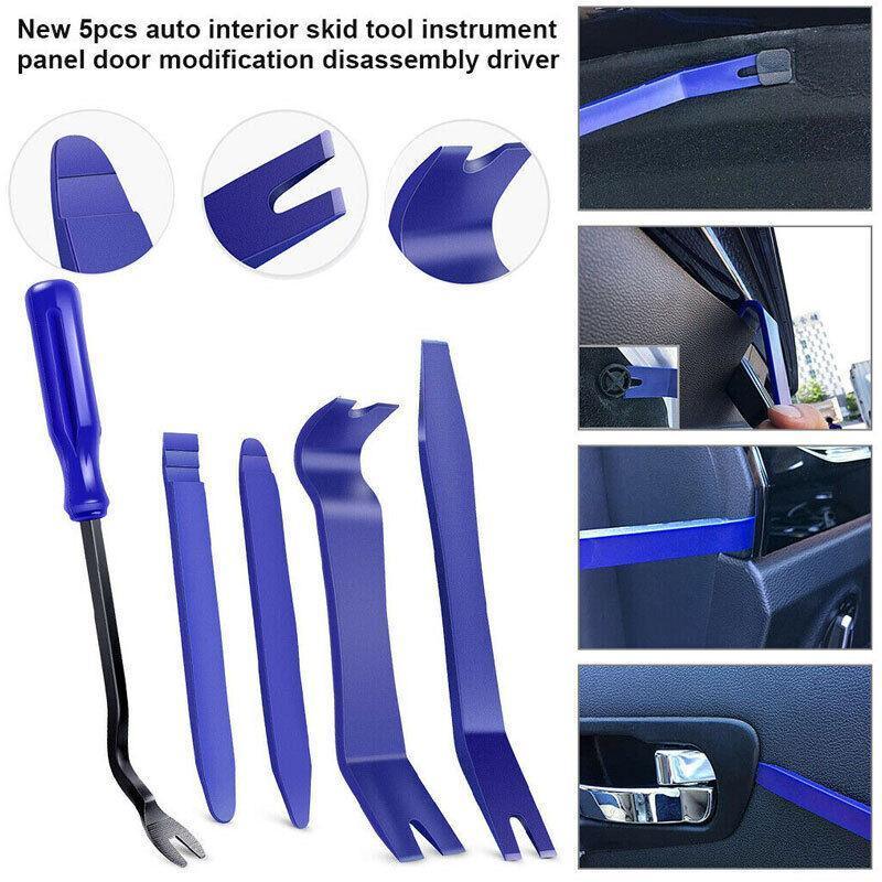 Car Trim Removal Tool Kit for Dash and Door Panels - Set of 5, Blue - view 4