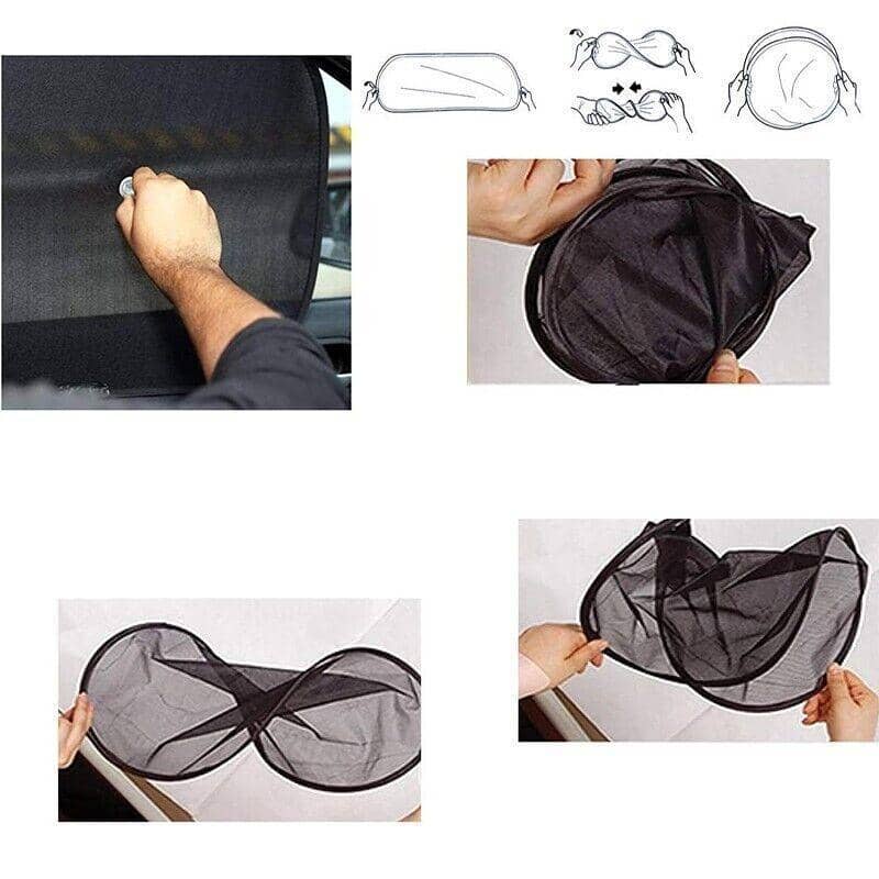 Car Window Sun Shade Mesh Visor for Rear and Side Windows, 44 x 36 cm, Pack of 2 - view 3