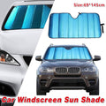 Car Windscreen Sun Shade with 5-Layer Foil and Bubble Insulation, 69 x 145 cm