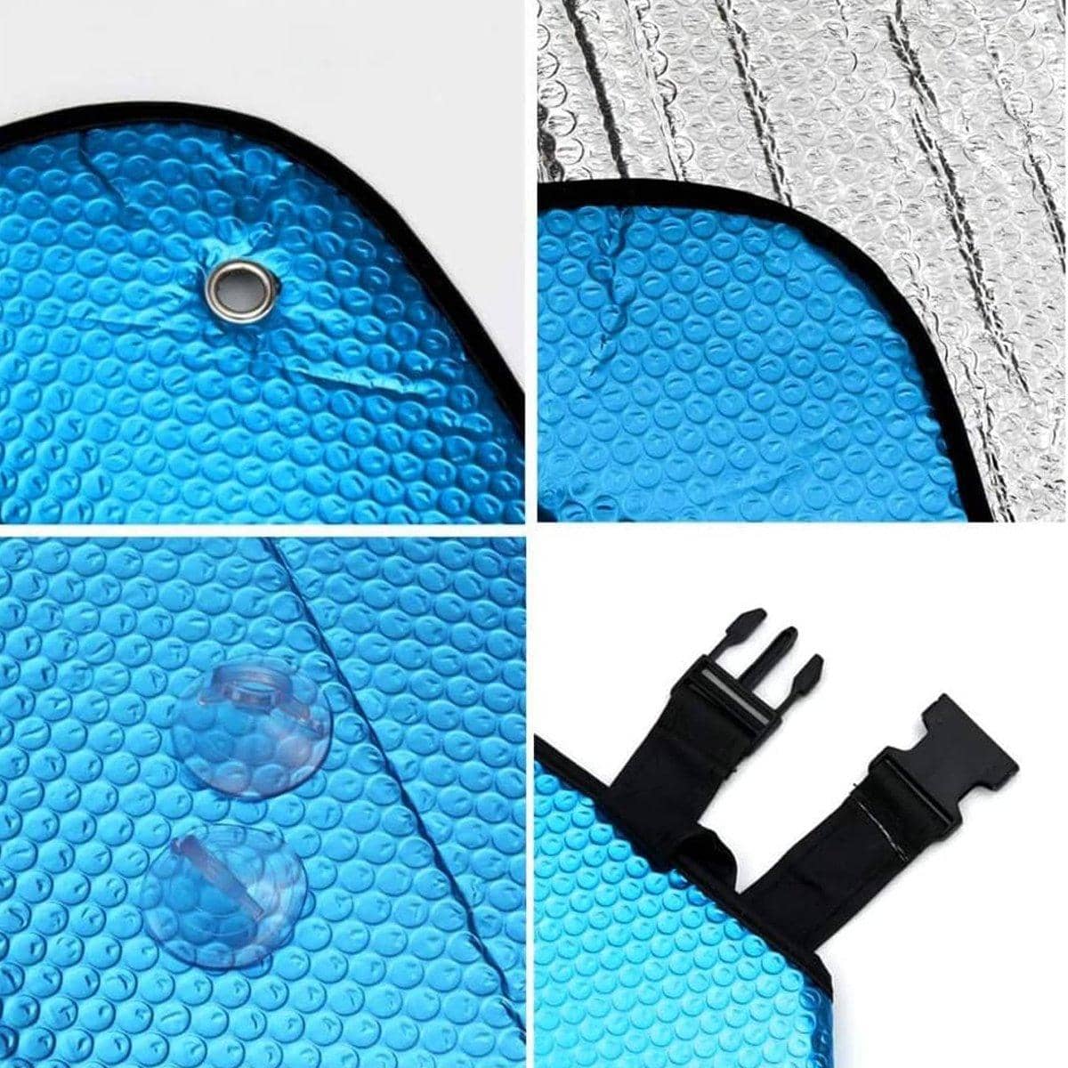 Car Windscreen Sun Shade with 5-Layer Foil and Bubble Insulation, 69 x 145 cm - view 5