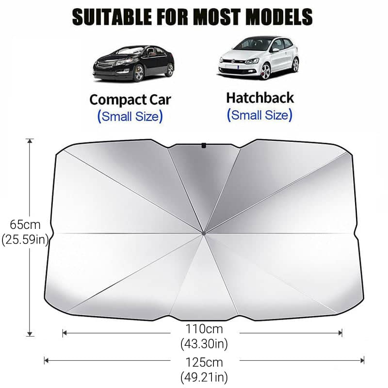 Car Windscreen Sunshade Umbrella, Small 125 x 65 cm - view 3