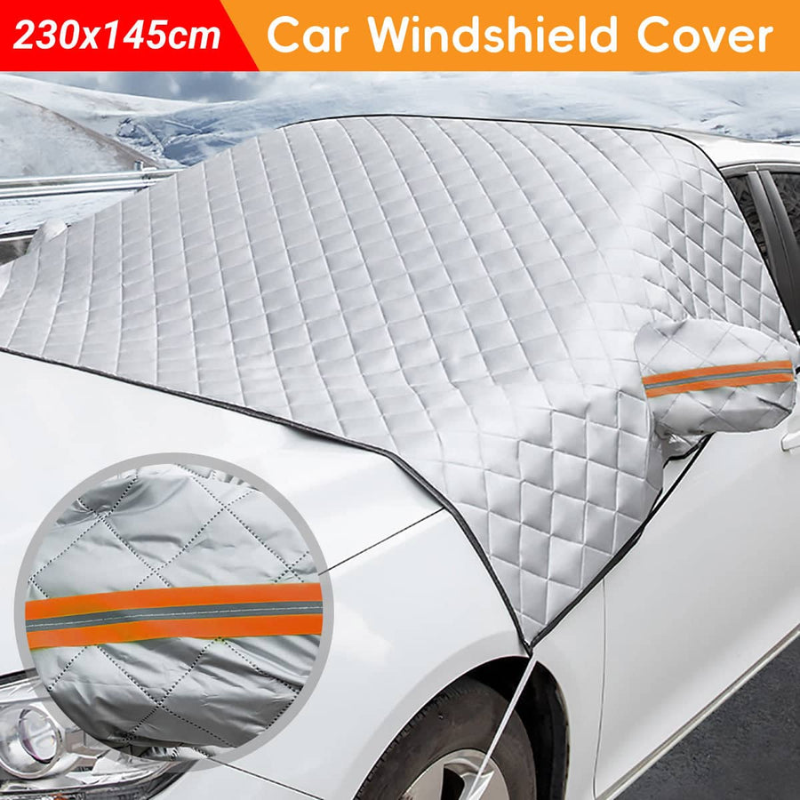 Car Windshield Cover for Snow, Frost and Sun - Silver, 230 x 145 cm