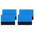 Car Wrapping Vinyl Squeegee Scraper Tools with Soft Felt Edge - Blue, Pack of 4 - view 2