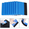Car Wrapping Vinyl Squeegee Scraper Tools with Soft Felt Edge - Blue, Pack of 4 - view 3
