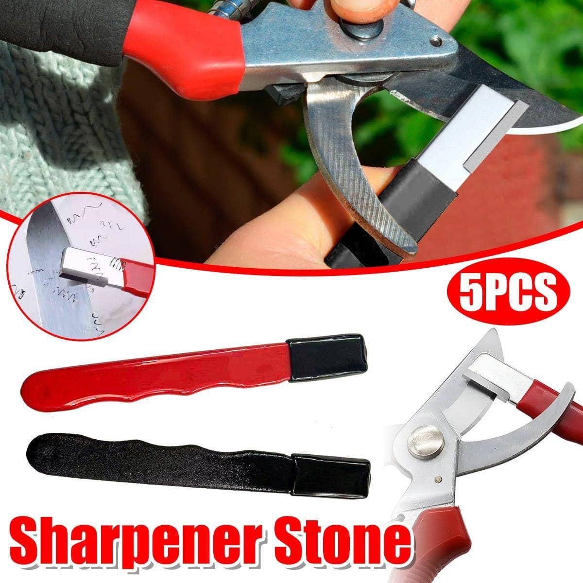 Carbide Knife Sharpeners for Garden Tools, Pack of 5 - Black - view 2