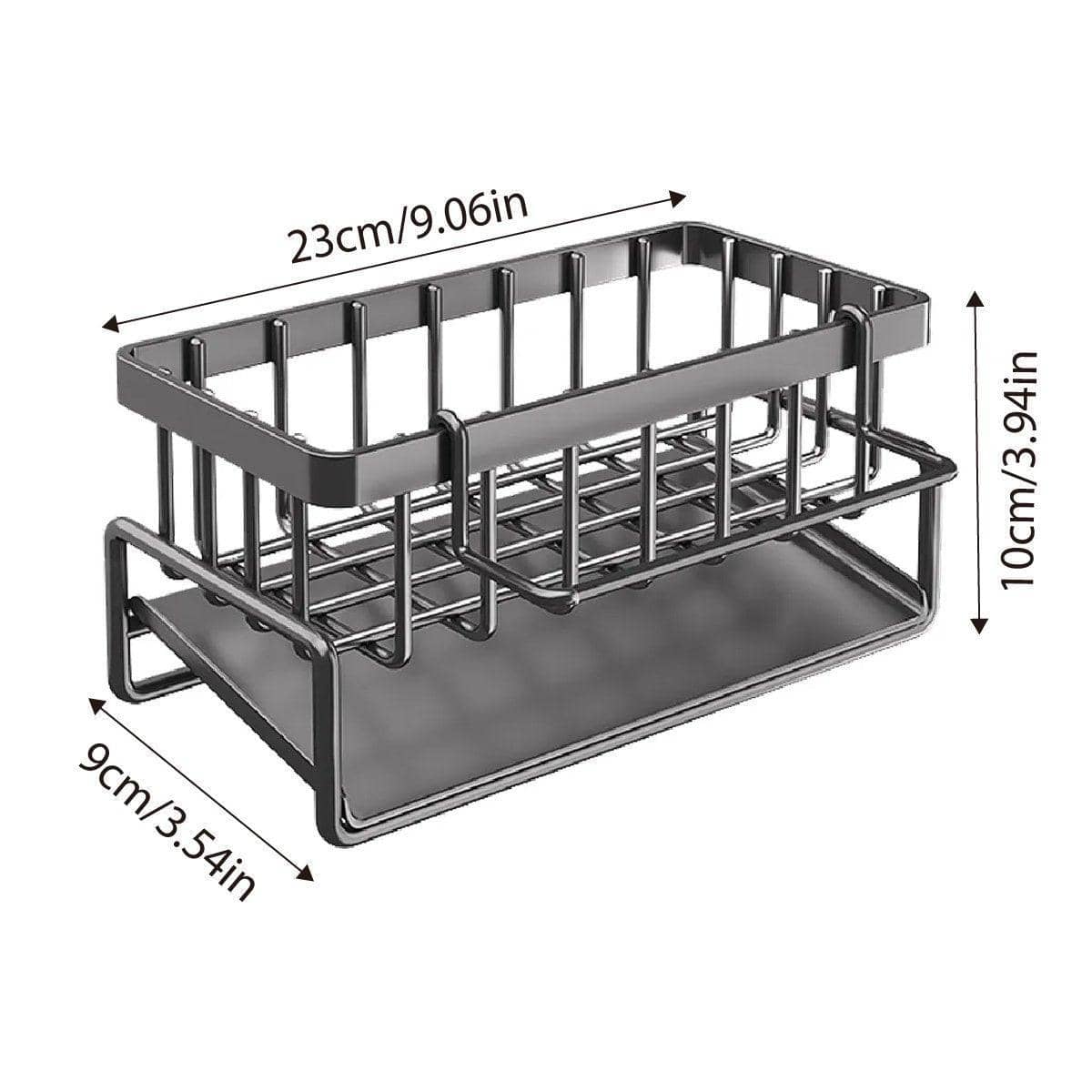 Carbon Steel Kitchen Sink Caddy - Sponge and Soap Holder Rack - view 3