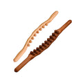 Carbonised Beech Wood Tendon Rolling Massage Stick for Salon and Home - 20 Beads, Brown - view 3