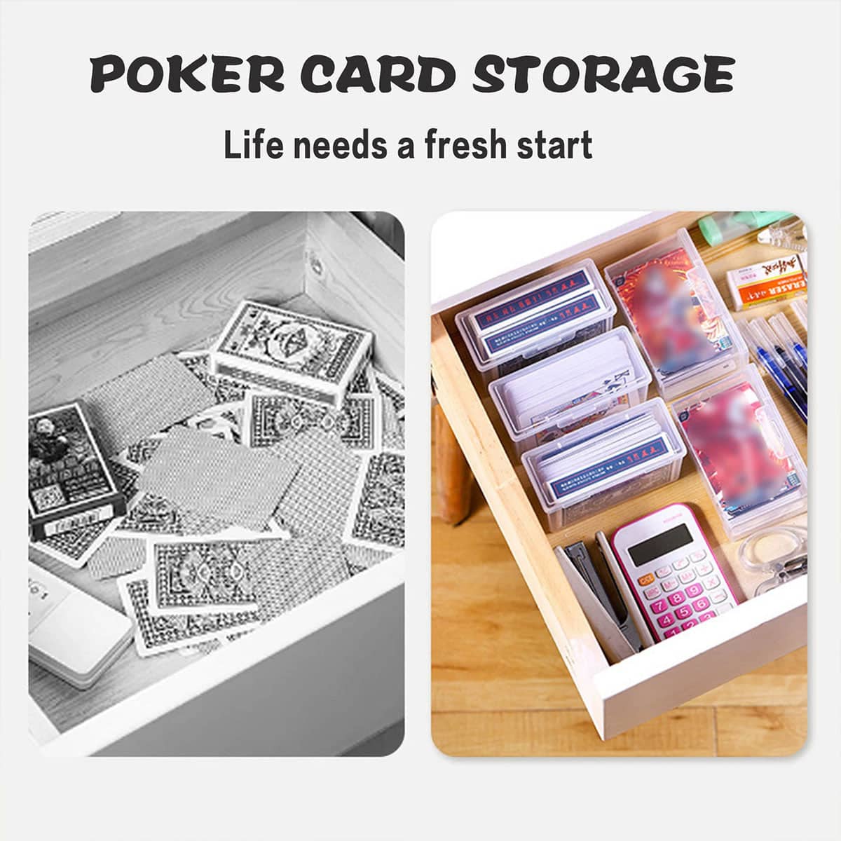 Card Storage Boxes Clear PP Plastic, Pack of 4 - view 4