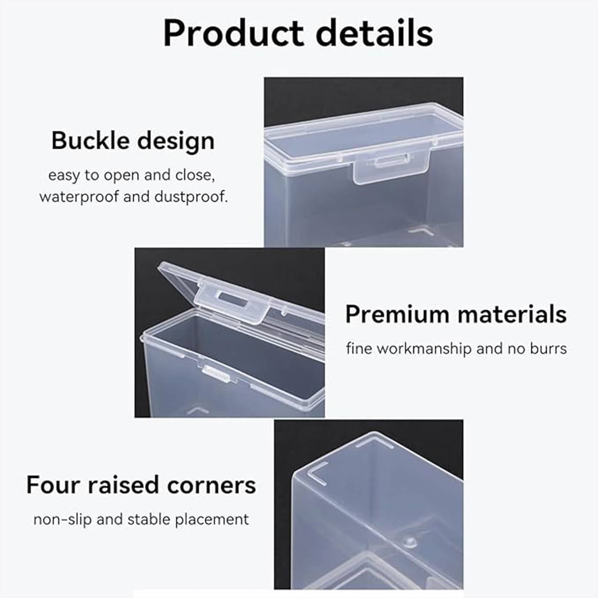 Card Storage Boxes Clear PP Plastic, Pack of 4 - view 5