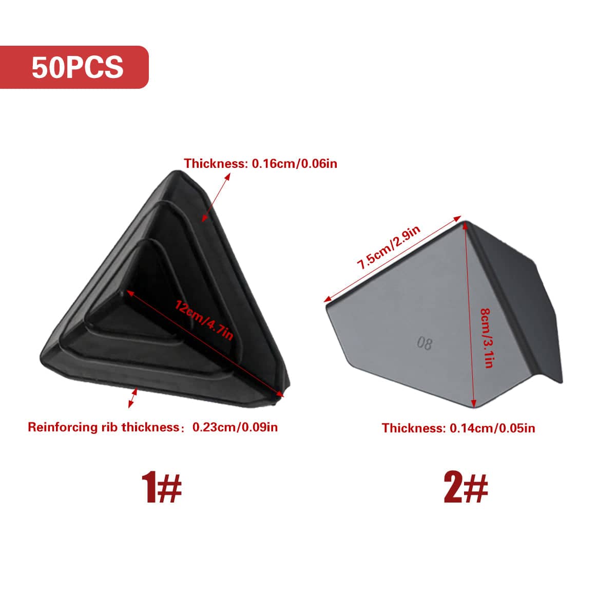 Cardboard Box Corner Protectors for Moving and Shipping, Pack of 50 - Grey Wedge, Style 2 (8 x 7.5 cm) - view 4