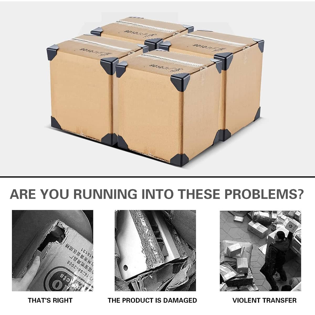 Cardboard Box Corner Protectors for Moving and Shipping, Pack of 50 - Grey Wedge, Style 2 (8 x 7.5 cm) - view 5