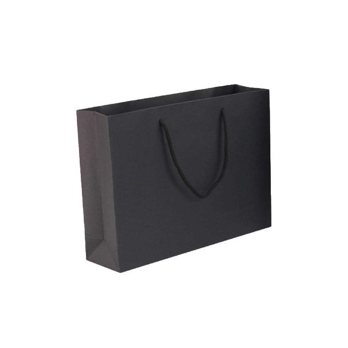 Cardboard Gift Bags with Rope Handles, Pack of 25 - Black, 10 x 12 x 6 cm
