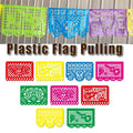 Carnival Party Decor Paper Cut Plastic Flag Banner, 4.5 m Long