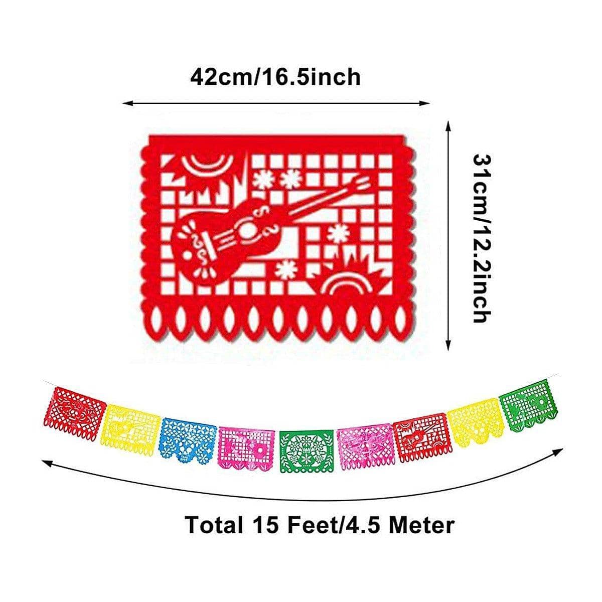 Carnival Party Decor Paper Cut Plastic Flag Banner, 4.5 m Long - view 3