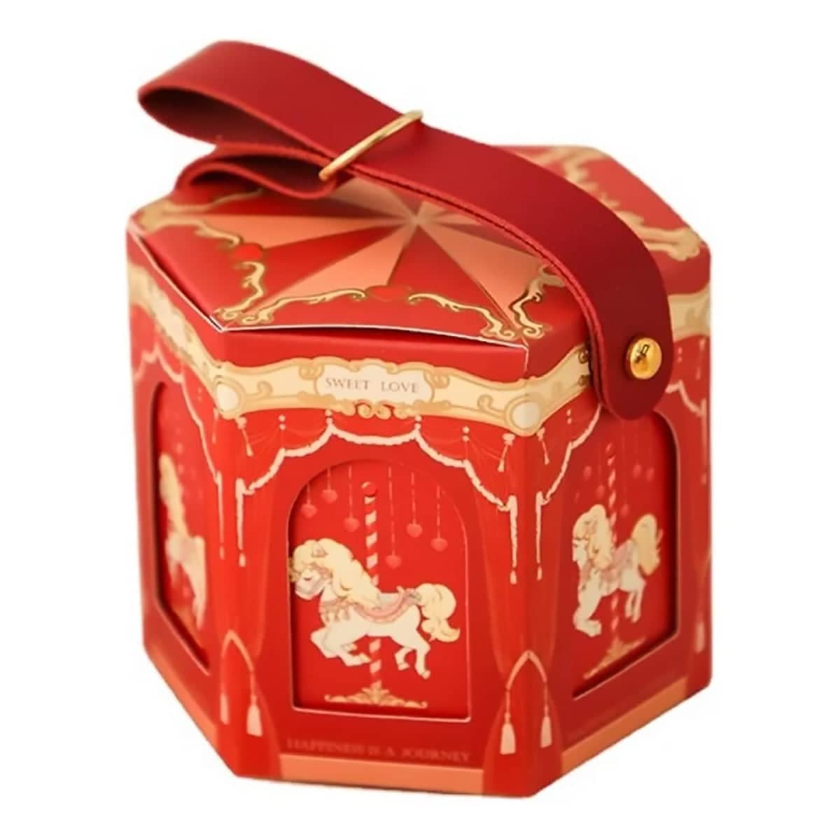 Carousel Hexagon Favour Boxes - Red, Pack of 20