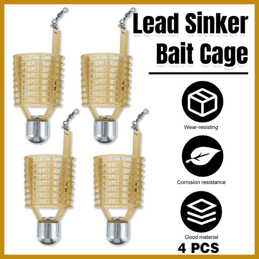 Carp Fishing Bait Cage Feeder Trap, Mesh Basket, Pack of 4
