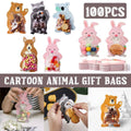 Cartoon Animal Candy Bags for Party Favours, Pack of 100 - Cuddly Bear - view 2