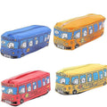 Cartoon Bus Pencil Case, Large Canvas Stationery Bag for Kids, Pack of 4 - view 2