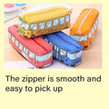Cartoon Bus Pencil Case, Large Canvas Stationery Bag for Kids, Pack of 4 - view 4