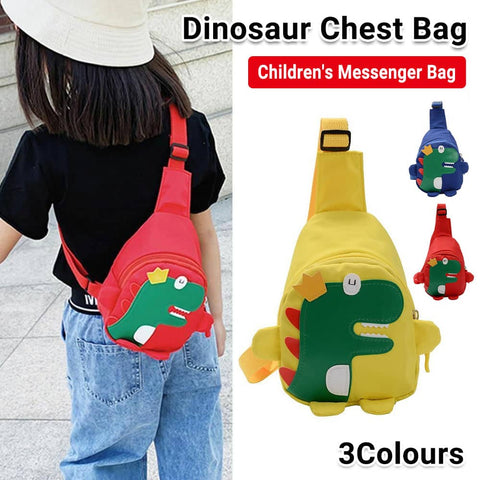 Cartoon Dinosaur Crossbody Chest Sling Bag with Adjustable Strap - Red - view 2