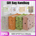 Cartoon Paper Gift Bags Tote, Pack of 25, 14 x 15 x 7 cm - Lattice Design - view 2