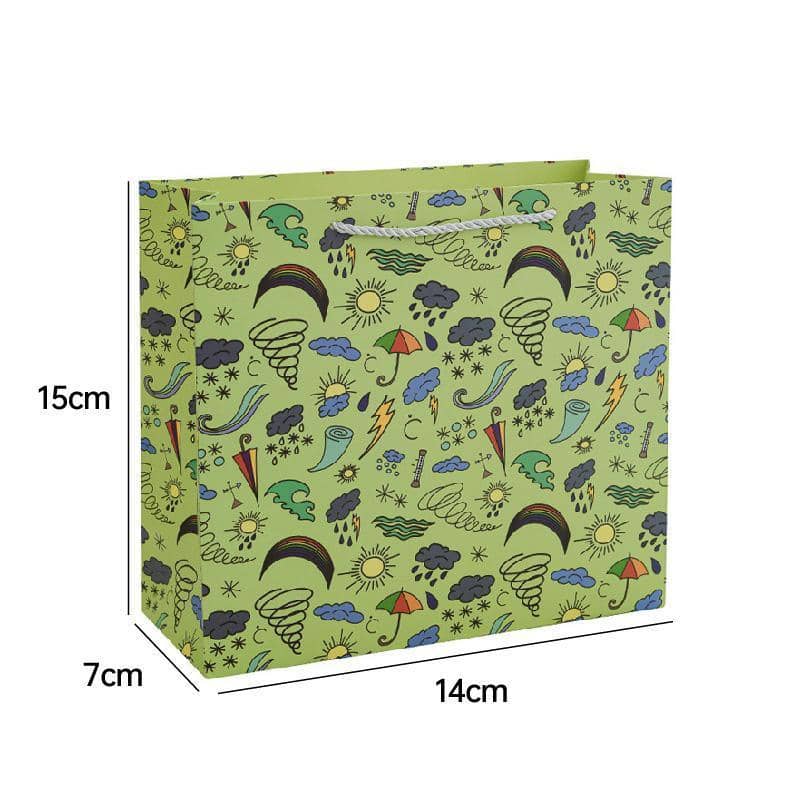 Cartoon Paper Gift Bags Tote, Pack of 25, 14 x 15 x 7 cm - Lattice Design - view 4