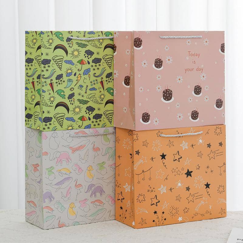 Cartoon Paper Gift Bags Tote, Pack of 25, 14 x 15 x 7 cm - Style LD-2303 - view 5