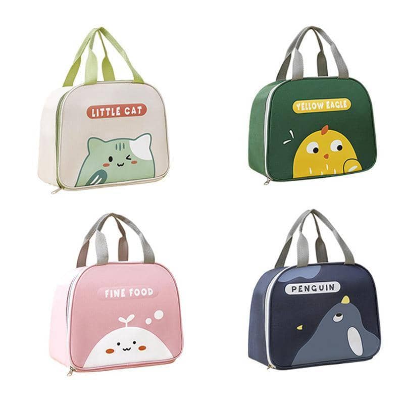 Cartoon Penguin Print Insulated Lunch Bag for Boys and Girls - Navy - view 3