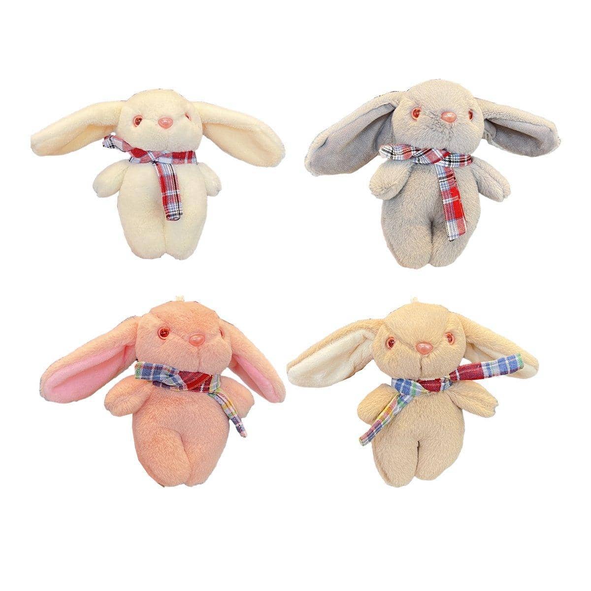 Cartoon Rabbit Plush Toy Keychain - Brown - view 3
