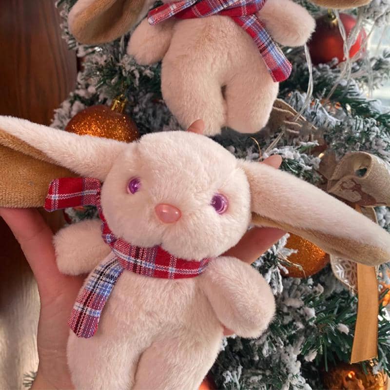 Cartoon Rabbit Plush Toy Keychain - Pink - view 5