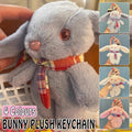Cartoon Rabbit Plush Toy Keychain - White - view 2