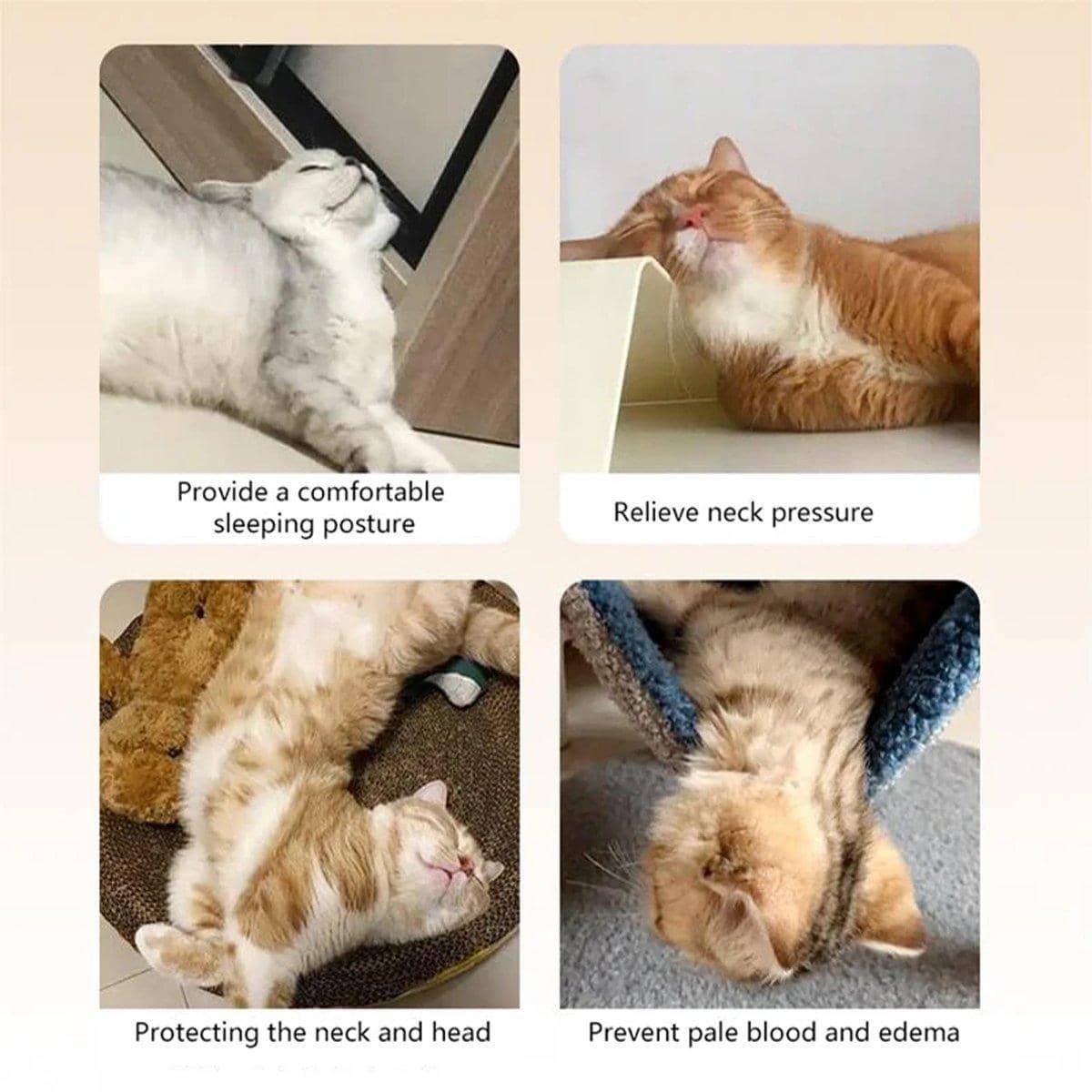 Cartoon U-Shaped Pet Pillow Breathable Cat and Dog Cushion - Brown - view 5