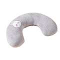 Cartoon U-Shaped Pet Pillow Breathable Cat and Dog Cushion - Grey