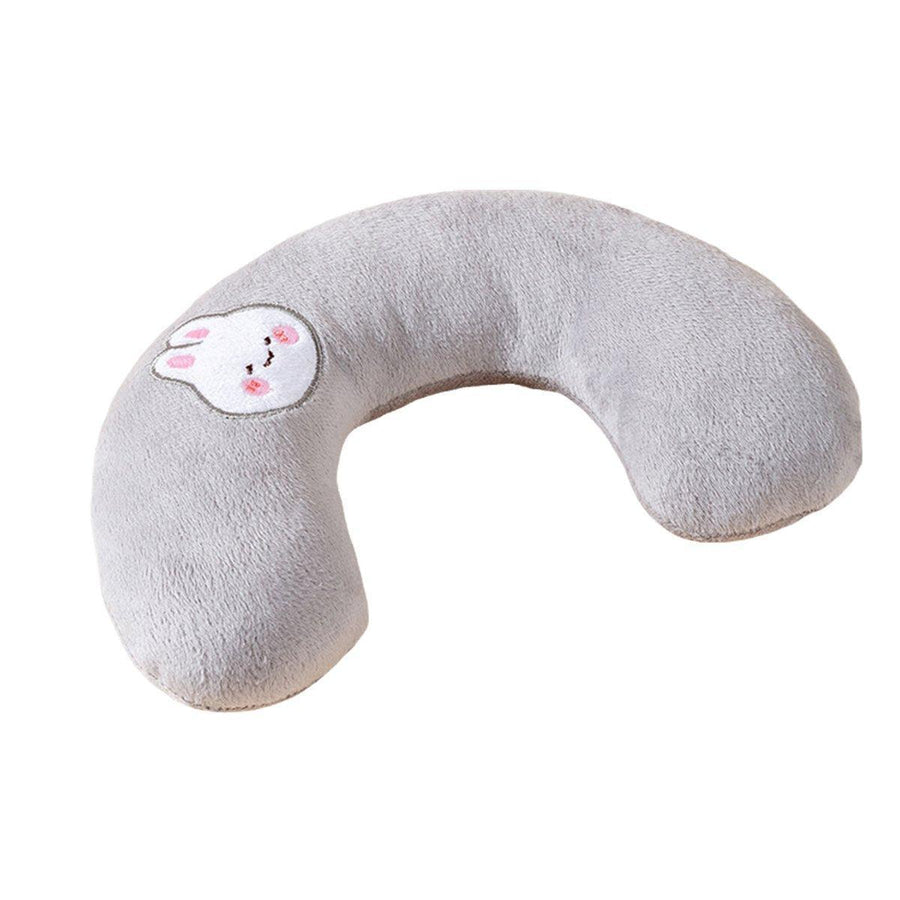 Cartoon U-Shaped Pet Pillow Breathable Cat and Dog Cushion - Grey