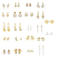 Cat and Crescent Drop Earrings for Women - Gold-Tone with Sparkling Stones - view 3